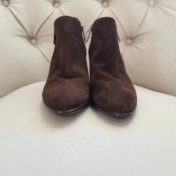 Aquatalia Brown Suede Leather Heeled Ankle Boots | 10 - Picture 5 of 9
